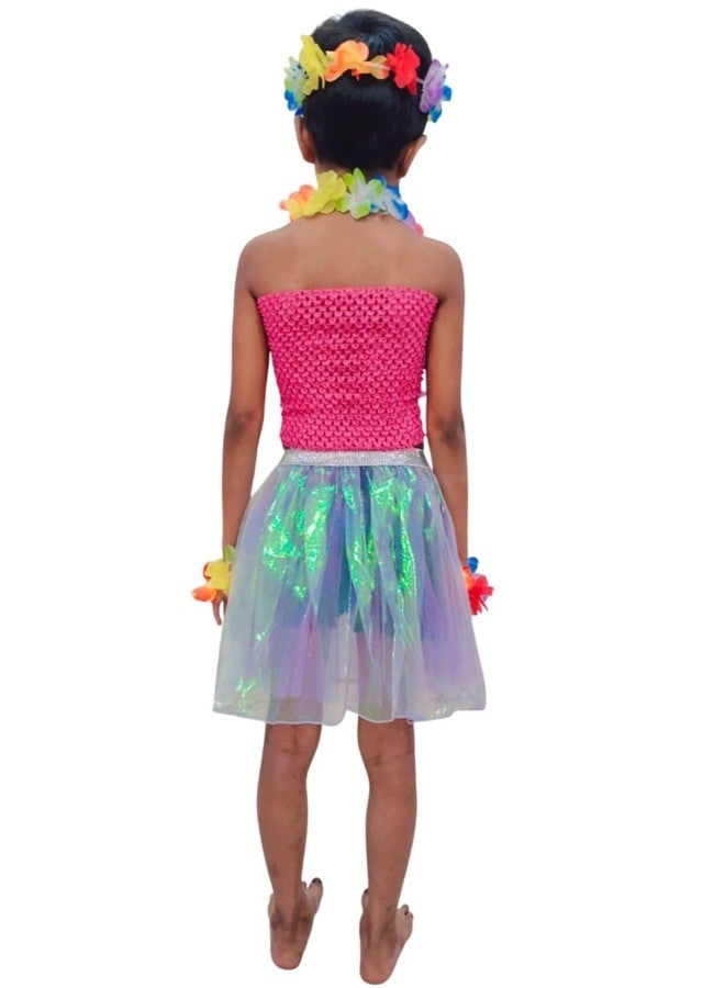 BookMyCostume Assorted Hawaiian Hula Fancy Dress Costume for Girls and Females 5-6 years - Image 5